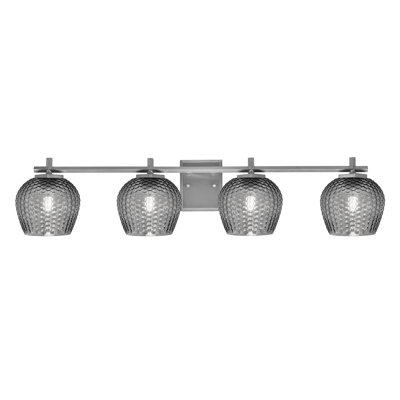 Finola 4 Light Bath Bar Shown With 6" Turquoise Textured Glass