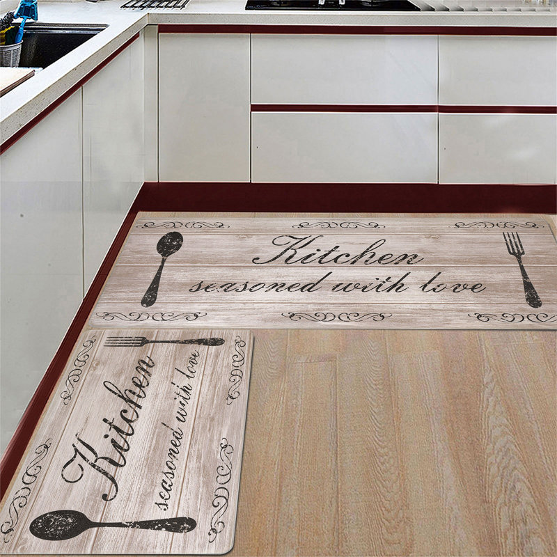 Tapis et tapis de cuisine anti-fatigue, Brun, Tapis de couloir 20 po x 31,5 po + 20 po x 48 po