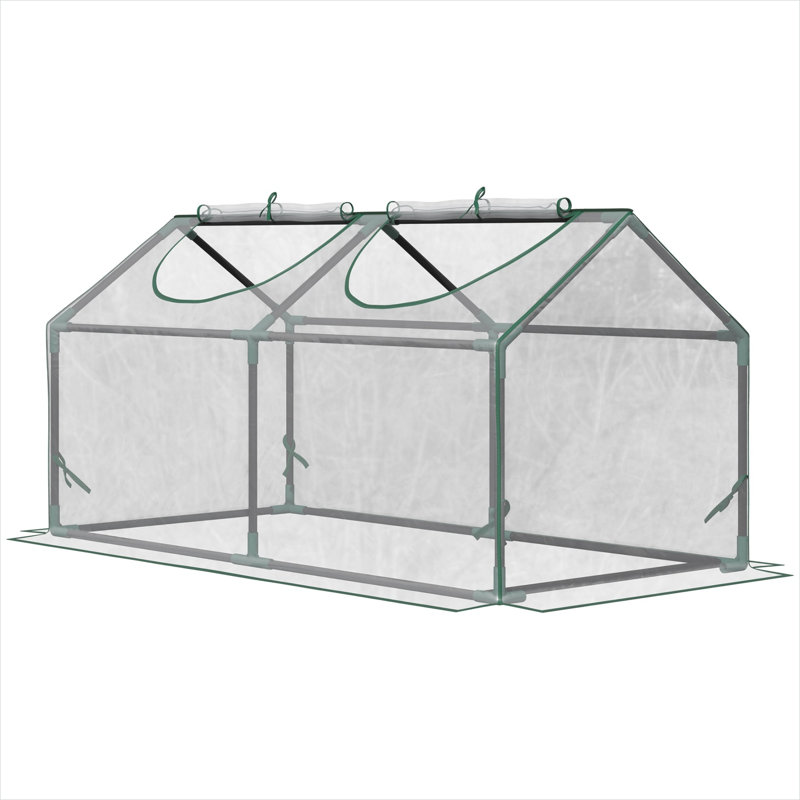 Serre transparente avec design fonctionnel pour l'extérieur, 46,8 x 24 x 24 po, PVC et acier