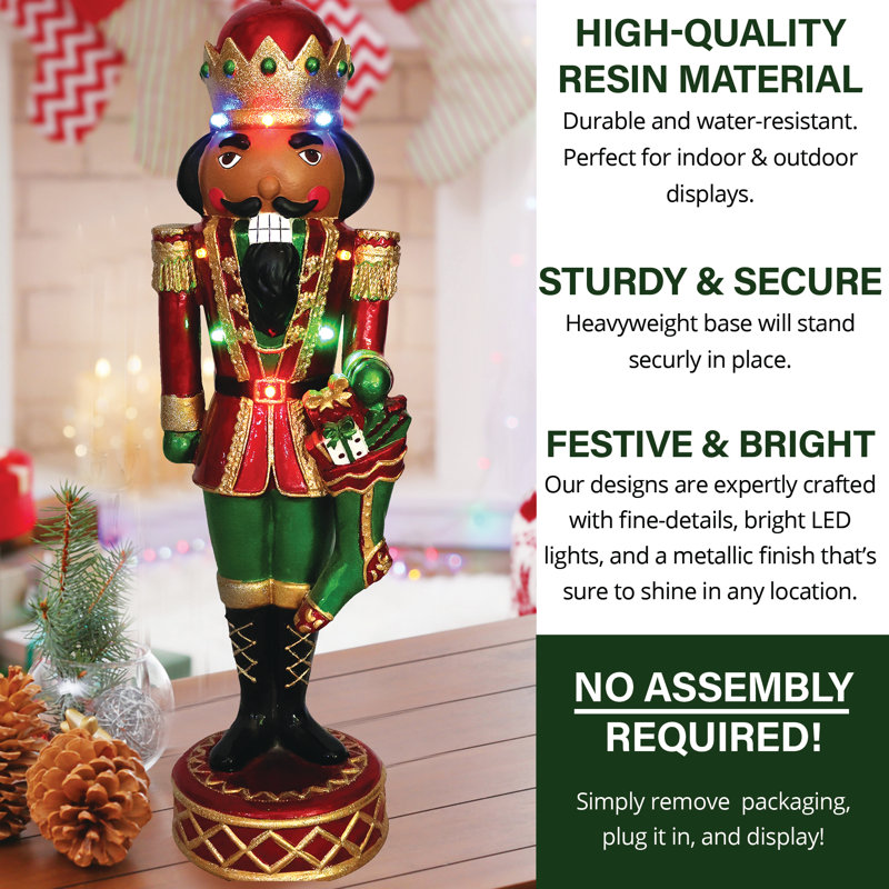 22-Inch Musical African American Nutcracker with LED Lights
