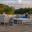 Dasara Outdoor Fabric U Shape Corner Dining Set - with Rising Table-2077777614-2077777615