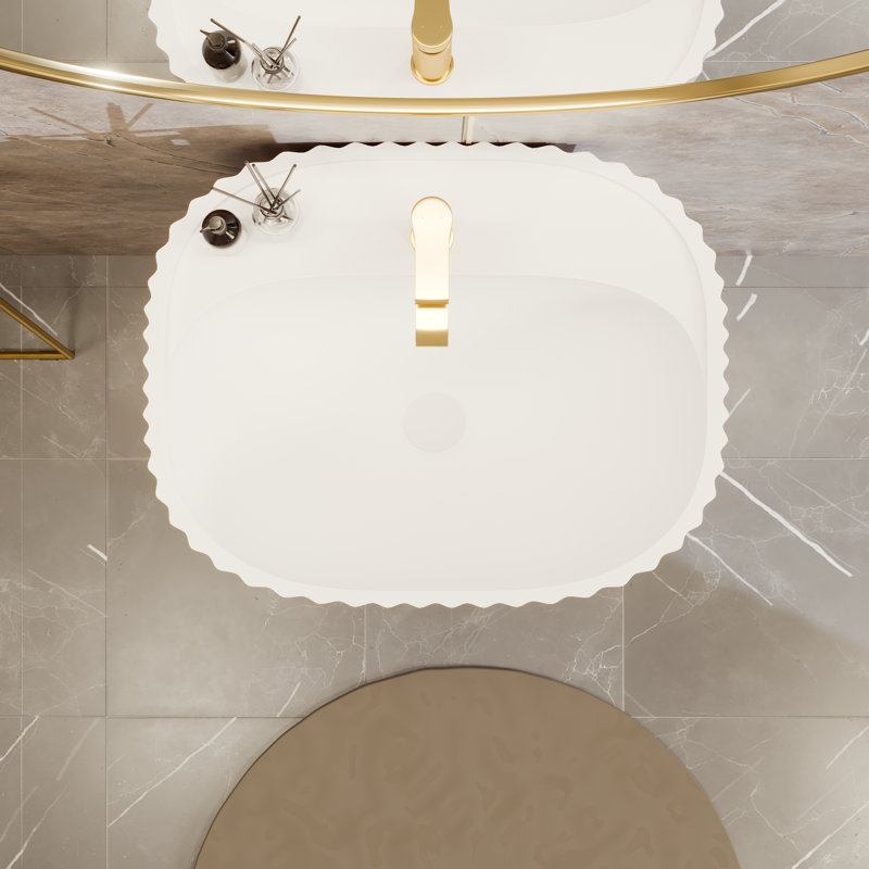 Lavabo de salle de bain ovale à piédestal avec trop-plein Eviva Haven, Blanc