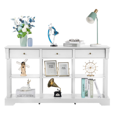 Console Sofa Table With Ample Storage And 3 Drawers -  Winston Porter, DC1476198F874EAB8C98B9430894C8DC