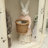 Beige Manufactured Wood Freestanding Fireplace