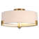 Hamlin 17.63" Wide 2-Light Semi Flush Mount With Glass Shade In Blackened Bronze/Brushed Brass