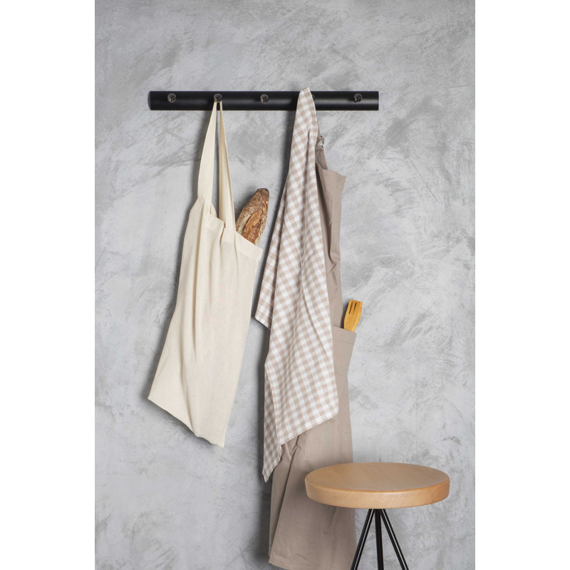 Wall 5 - Hook Wall Mounted Coat Rack, Black