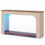 Console étroite 55,12 po à 2 niveaux rustique brun et chêne clair avec lumières DEL