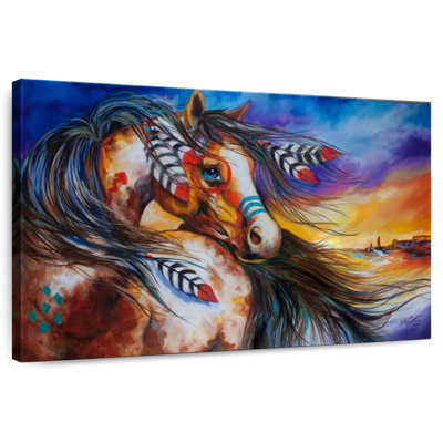 5 Feathers Indian War Horse