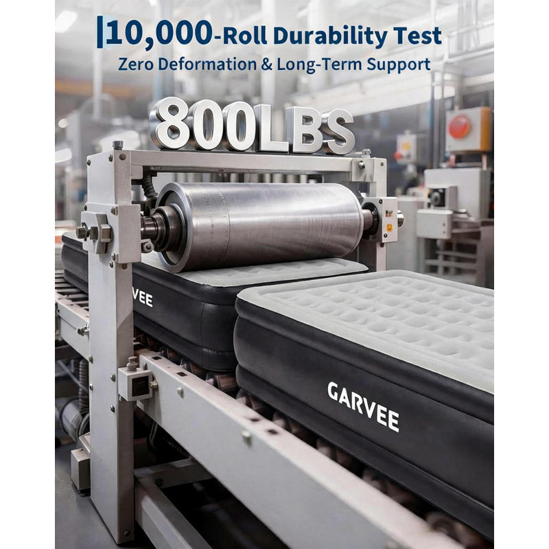 Grand matelas gonflable surélevé de 20 pouces avec pompe intégrée - Structure gonflable en nid d'abeille de capacité maximale de 800 lb pour les campeurs