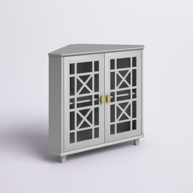 Bettilou 2-Door Corner Accent Cabinet, Gray
