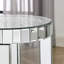 Table ronde miroir avec incrustations de cristal, petite table d'appoint moderne à 2 niveaux avec espace de rangement, table décorative argentée convenant au salon, à la chambre à coucher, au coin repas et aux petits espaces.