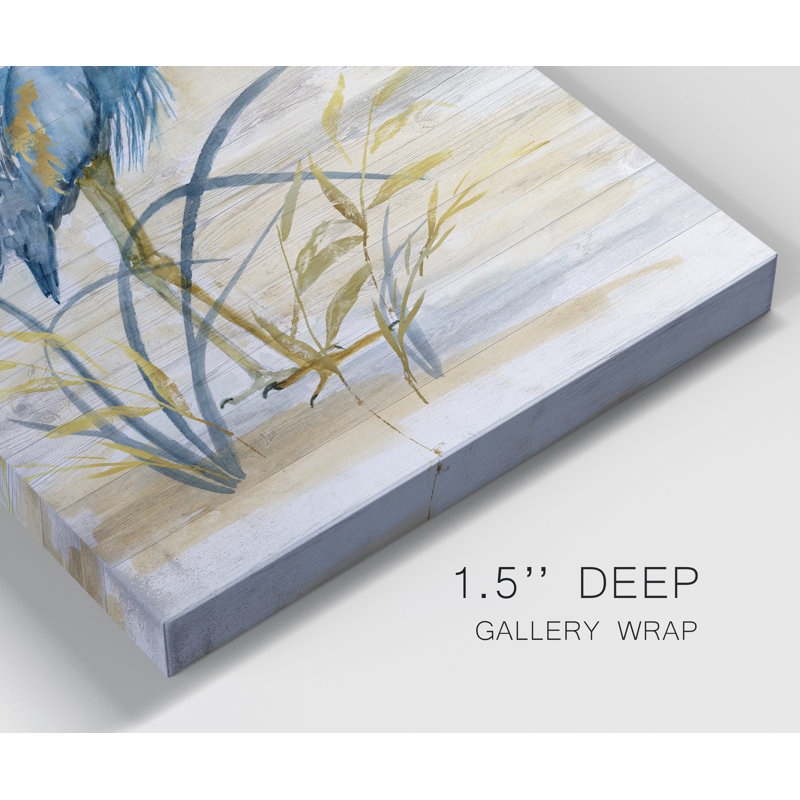 Blue Heron I - reproduction d'art, H 12 po x l 8 po x P 1,5 po, Toile tendue, Pas de tapis