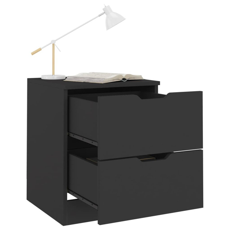 Side Table with Storage, Black
