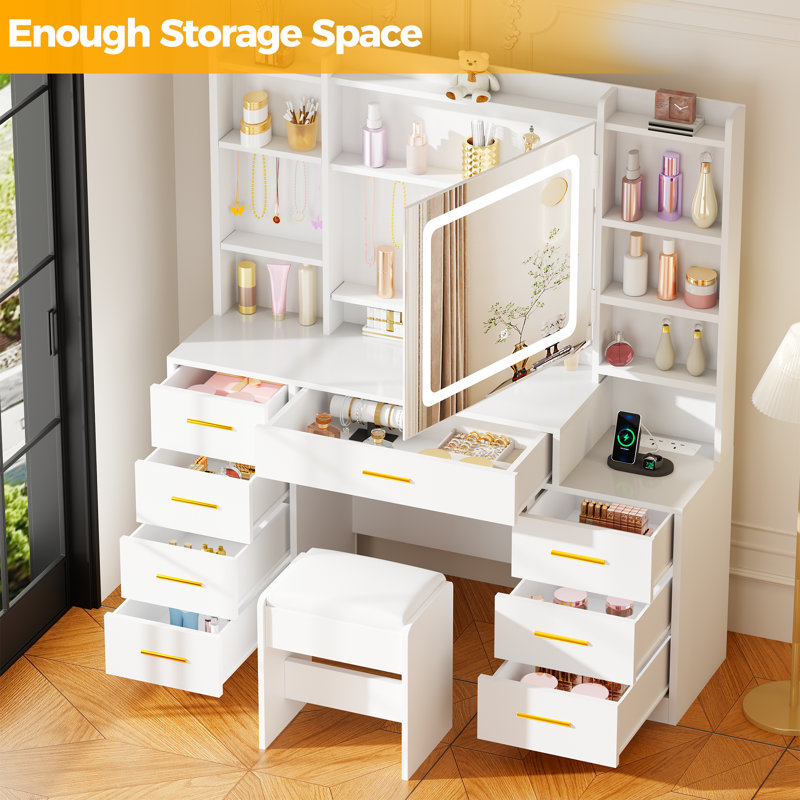 Elowen Dressing Table with Mirror
