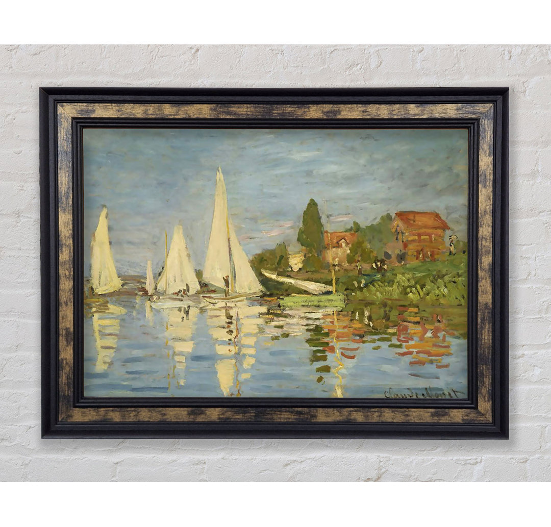 Gerahmtes Leinwandbild Regattas At Argenteuil von Monet