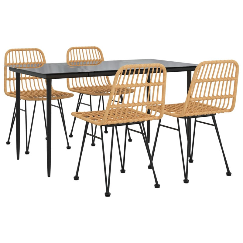 Ensemble repas d'extérieur Andromache, Brun, L 55,1 po x l 27,6 po x H 29,1 po, 4