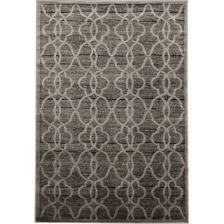 Tapis gris à motif géométrique Belper