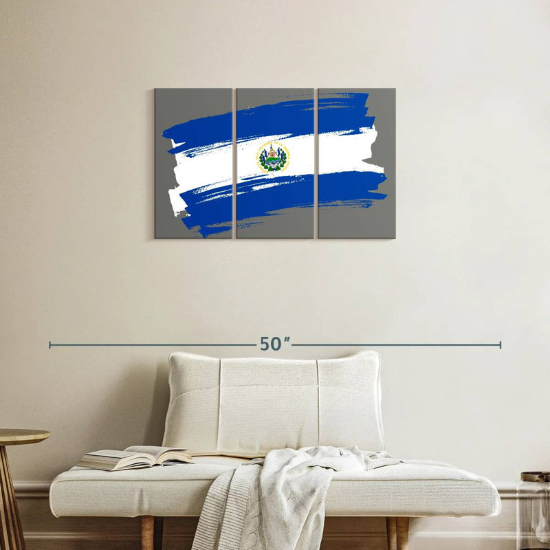 Drapeau du Salvador brossé, H 20 po x l 33 po