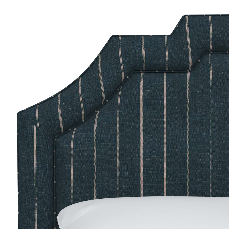 Jaoquim Upholstered Panel Headboard, Twin, Fritz Indigo Stripe