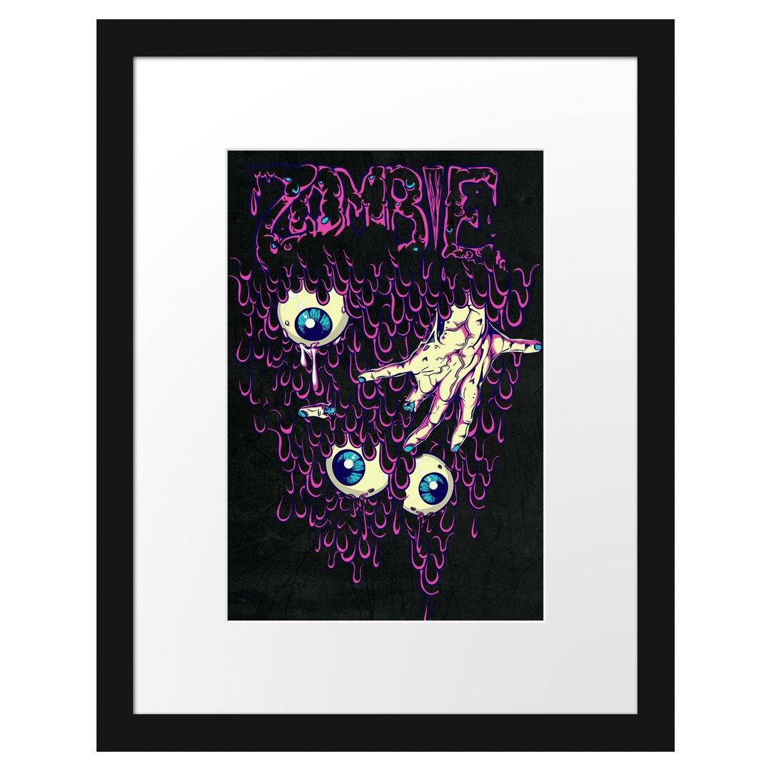 Gerahmtes Poster Zombie-Eyes Black