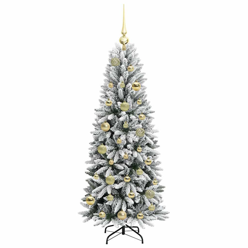 Artificial Christmas Tree with 150 LEDs White, Gold, 3.94' H