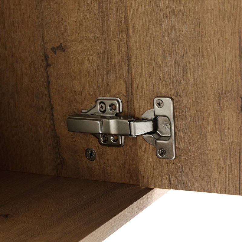 Meuble-lavabo mural avec lavabo double et porte - attrait moderne et élégant