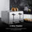Tower Sera 4 Slice Toaster with 6 Browning and Defrost/Reheat/Cancel Functions, 1800W-94103939