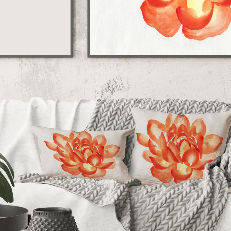 Détail d'une housse de coussin rectangulaire et d'un insert Lotus