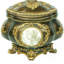 Boîte à bijoux décorative vintage de 23 cm de hauteur, boîte de rangement en polyrésine finition bronze et or