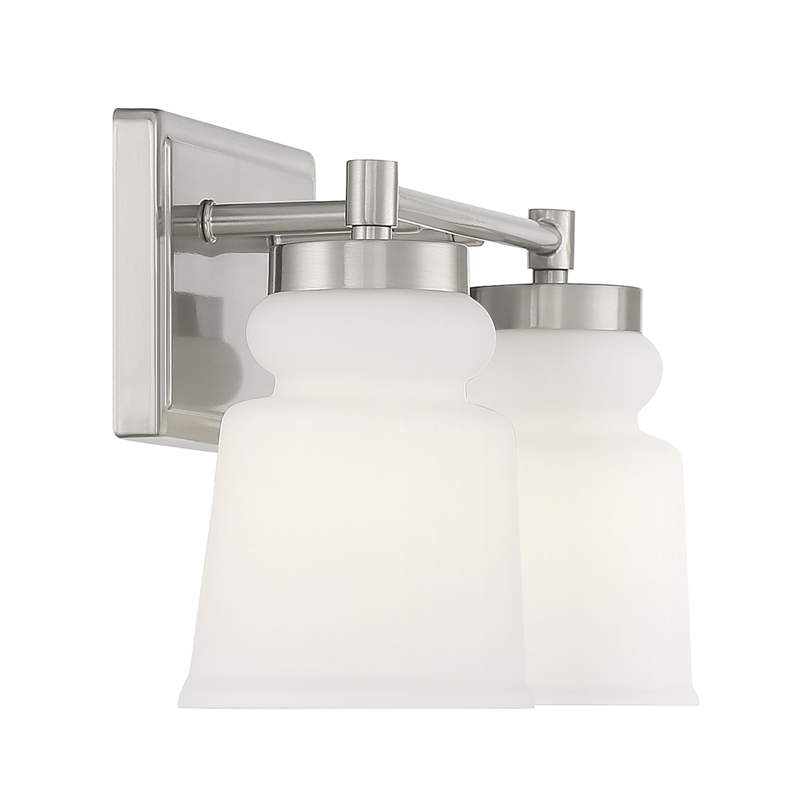 Gulliver 2 Light Frosted Dimmable Vanity Light, Brushed Nickel