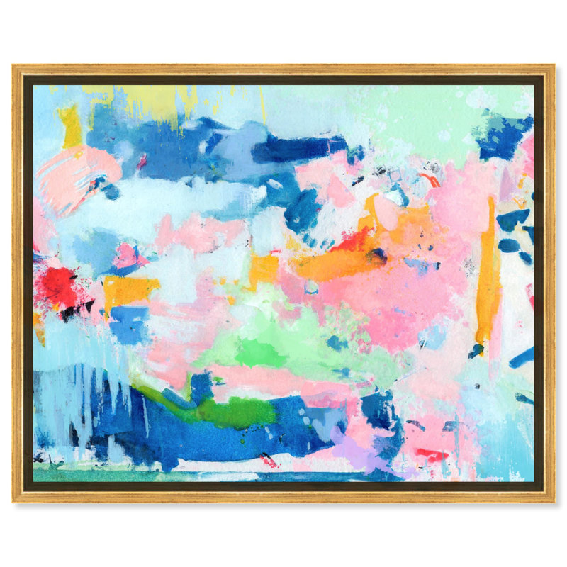 Art mural abstrait coloré sur toile Peaceful Haven par Art Remedy, Cadre blanc, H 31 po x l 37 po