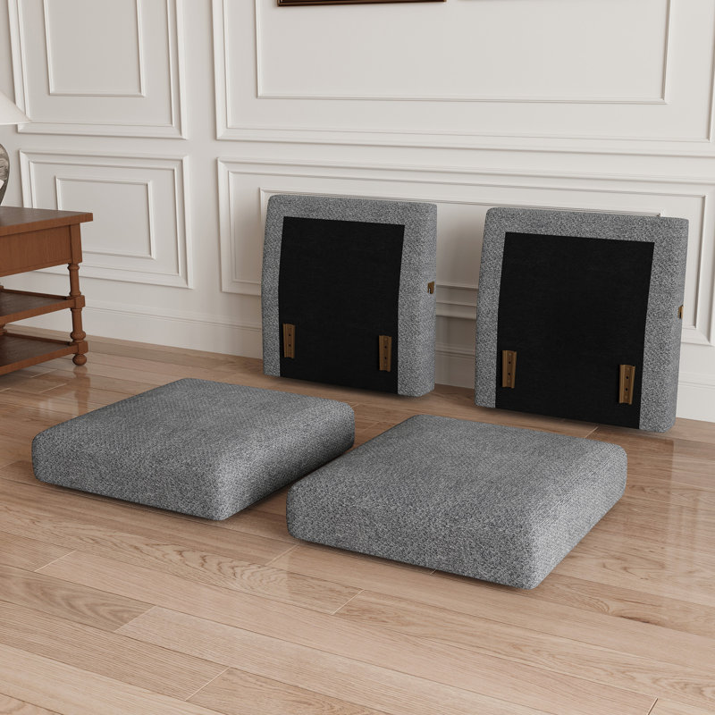 Dossier et coussin de siège en chenille, Gris clair