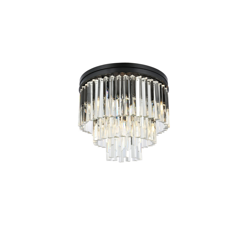 Plafonnier encastré 9 lumières 20 po Yazmin, Noir mat