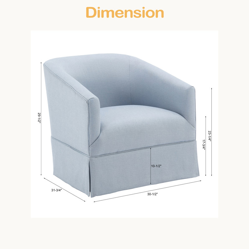Chaise pivotante à jupe, Bleu clair