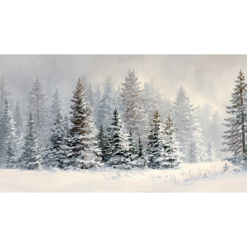 «Soft Snow Morning Morning», art mural sur toile tendue, H 27,5 po x l 55 po