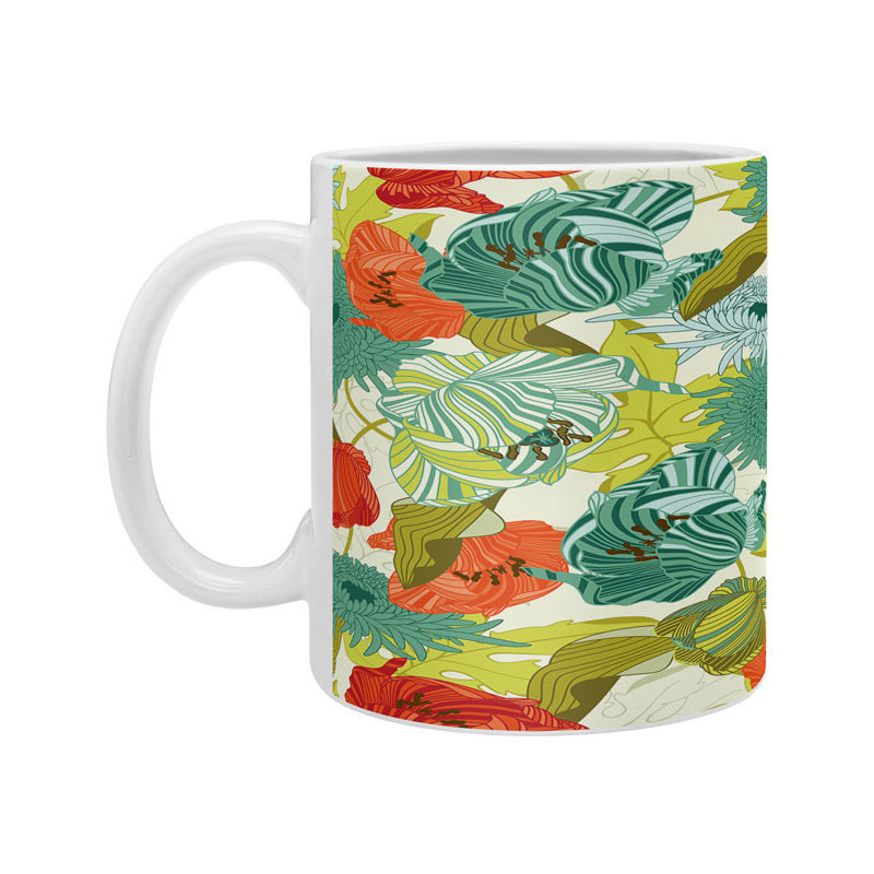 Grande tasse à café floral route