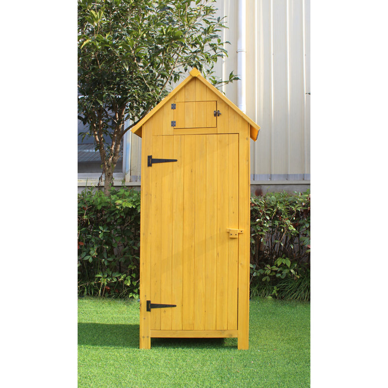2 ft. 5 in. W x 2 ft D Solid Wood Storage Shed, Yellow