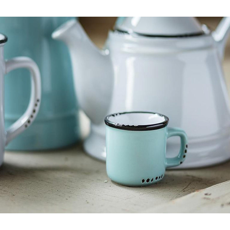 Tasse à expresso couleur terre cuite, Bleu; vert