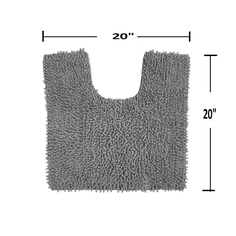 Heacock U-shaped 100% Cotton Non-Slip Contour Mat, Gray
