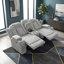Causeuse inclinable gris clair avec porte-gobelet à console centrale-132005957