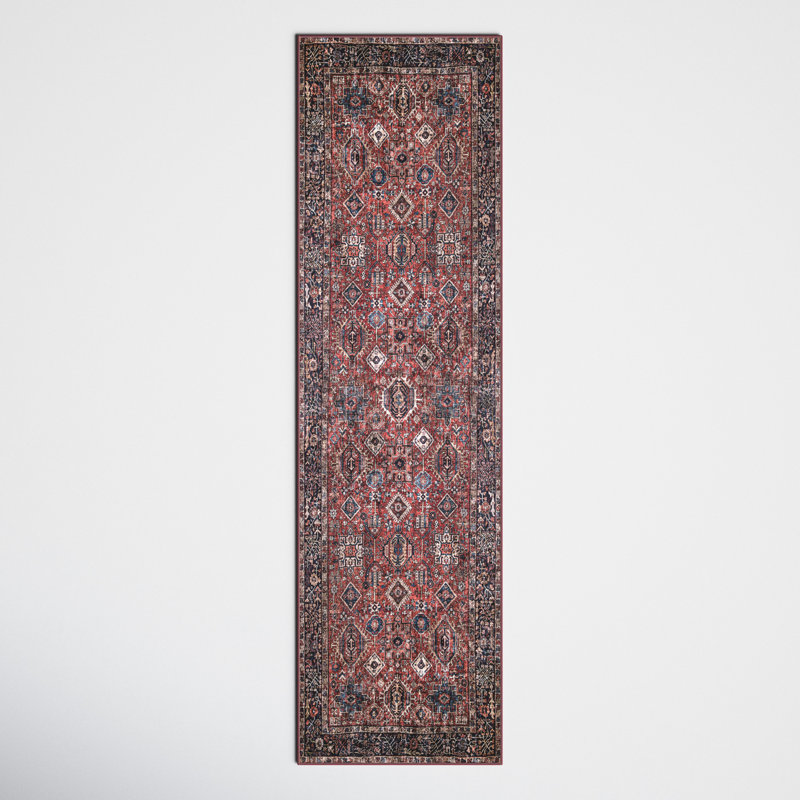 Tapis oriental rouille Katherine, Tapis de couloir 2 pi 3 po x 8 pi