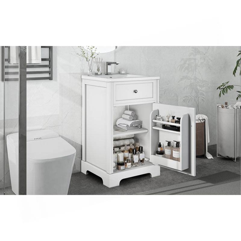 Meuble-lavabo élégant avec lavabo offrant beaucoup de rangement et un design moderne