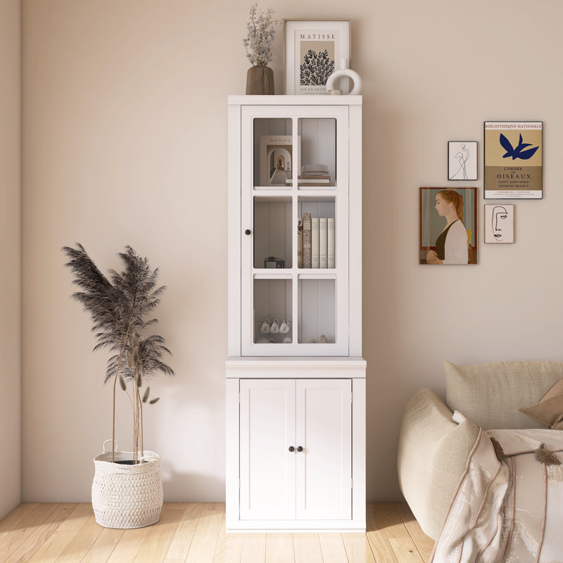 Tall Pantry With Glass Door & Lattice Window