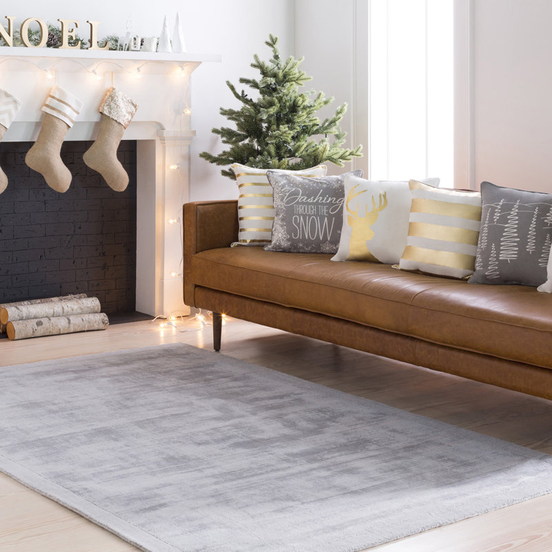 Tapis sauge clair tissé à la main Mckinley, Rectangle de 8 pi x 10 pi