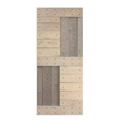 Porte de grange coulissante en bois noueux bricolage Coast S Sequoia EMBossing S Series sans quincaillerie