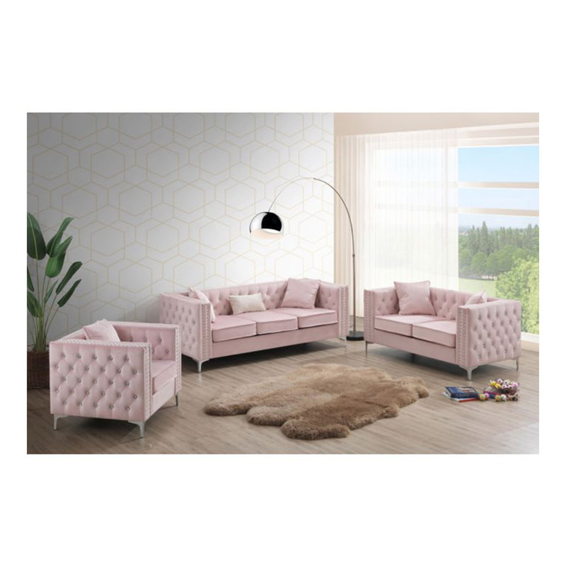Causeuse Glory Furniture, rose, Rose
