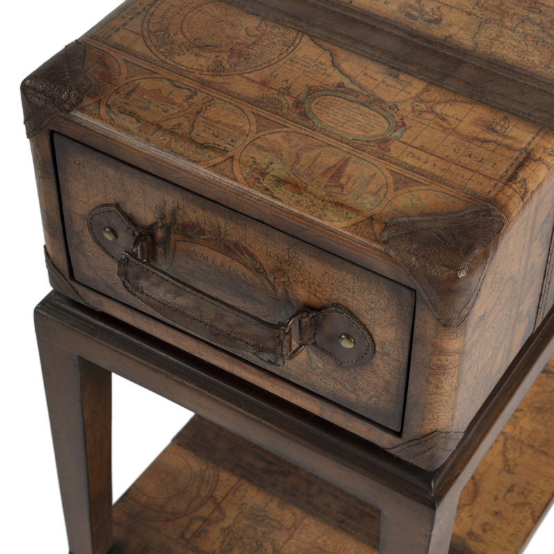 Vasco Old World Map Side Table