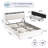White Queen Bed Frame with Headboard, Metal Platform Bed Queen Size with 2-Tier Bookshelf Storage, and 4 Storage Drawers & Charging Station Type C, Leather Fabric No Box Spring Needed-75694356-75694362