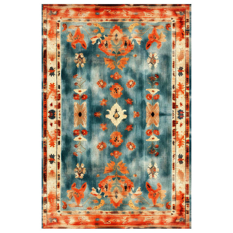 Arathorn Collection Digital Print Cotton-Polyester Blend Rug , Rectangle 6'7" x 7'3"