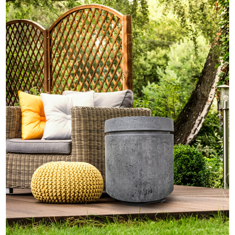 Gray Concrete Cylinder Propane Tank Enclosure